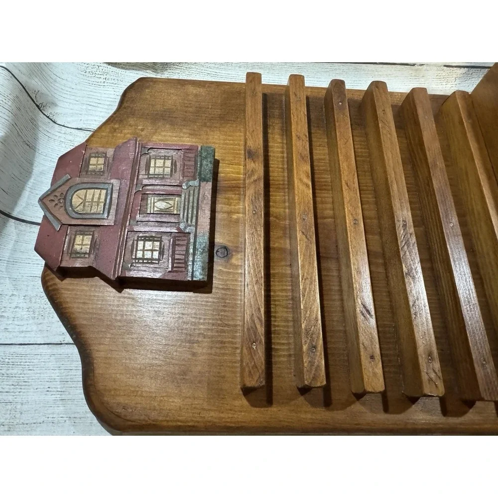 Complete Vtg Country Farmhouse Wooden Perpetual Calendar with Drawer Cottagecore